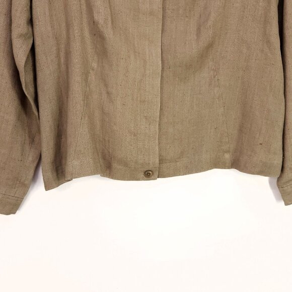 Caslon 100% Linen Jacket Invisible Button Up Lightweight Blazer Women's Large - Picture 5 of 11